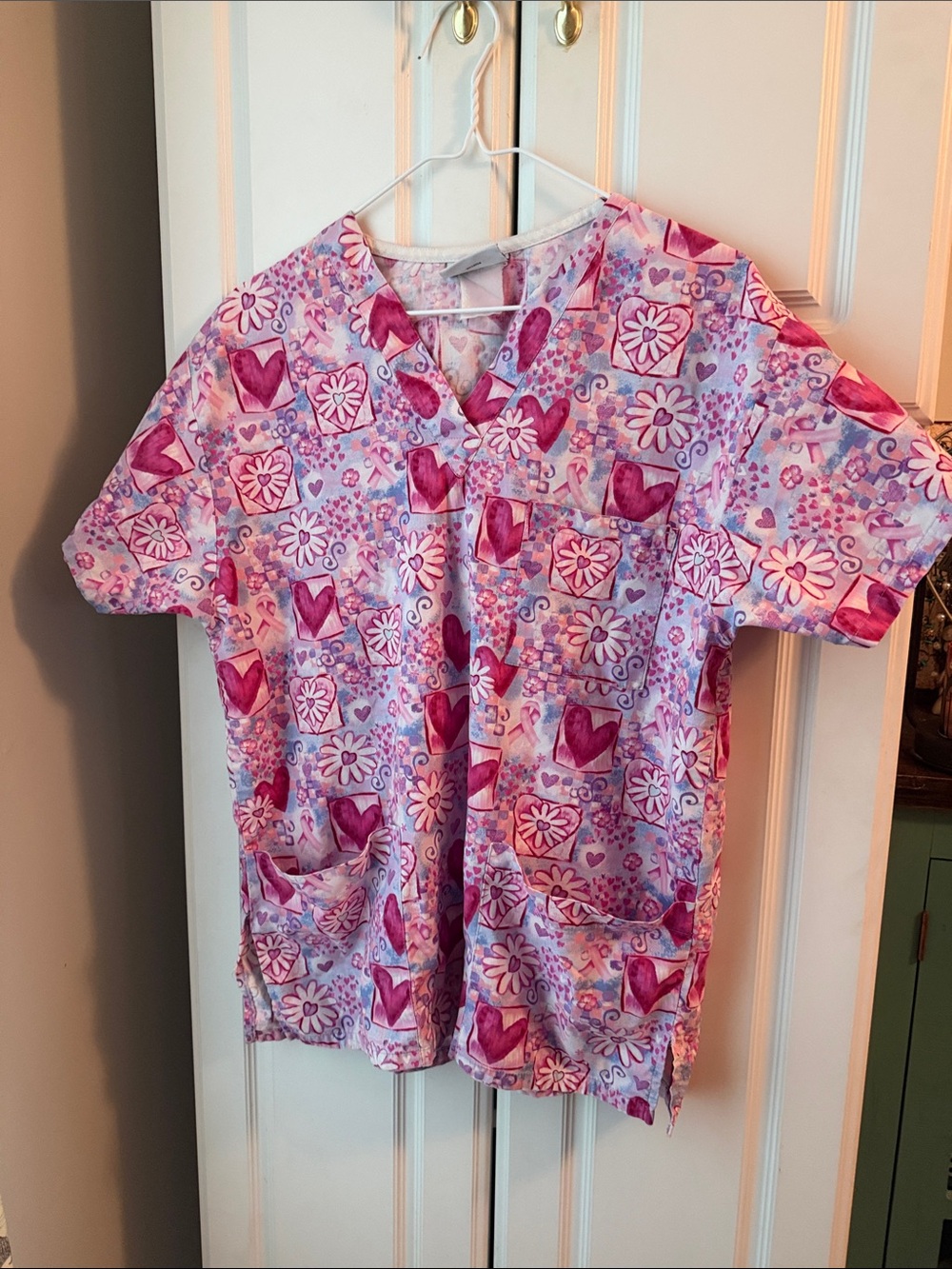 Women’s Pink Floral & Heart Print Top